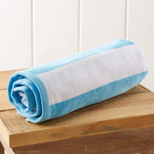Load image into Gallery viewer, Cotton Velour Cabana Stripe Beach Towel - Novia Collection