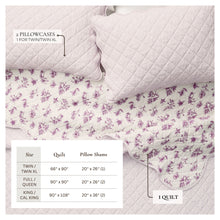 Load image into Gallery viewer, Floral Print &amp; Scallopeded Edge Cotton Quilt Set - Sandie Collection