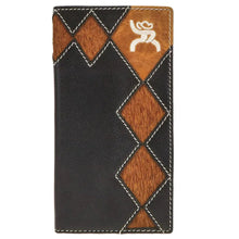 Load image into Gallery viewer, HOOey Diamond Patchwork Brown On Leather (Black) - Men's Rodeo Wallet