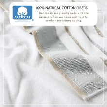 Load image into Gallery viewer, Decorative Cotton Stripe Bath Towel Set - Noelle Collection