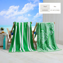 Load image into Gallery viewer, Cotton Velour Beach Towel - Maui Collection