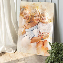Load image into Gallery viewer, Family Watercolor Portrait Custom Wall Art