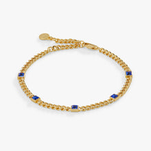 Load image into Gallery viewer, September Birthstone Sapphire Curb Chain Bracelet
