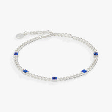 Load image into Gallery viewer, September Birthstone Sapphire Curb Chain Bracelet