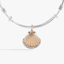 Load image into Gallery viewer, Textured Scallop Seashell Charm Bangle