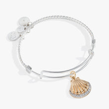Load image into Gallery viewer, Textured Scallop Seashell Charm Bangle