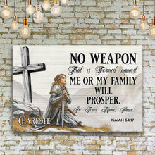 Load image into Gallery viewer, No Weapon That Is Formed Against You Will Prosper Isaiah 54:17 Faith Sign IV
