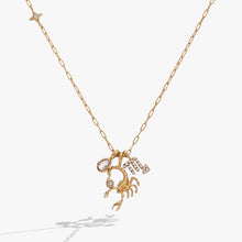 Load image into Gallery viewer, Scorpio Zodiac Charm Cluster Necklace