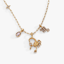 Load image into Gallery viewer, Scorpio Zodiac Charm Cluster Necklace