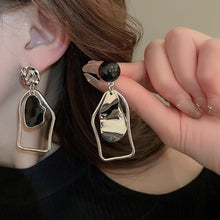 Load image into Gallery viewer, Sculptural Asymmetric Drop Earrings with Abstract Lines (MAC321)