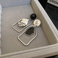 Load image into Gallery viewer, Sculptural Asymmetric Drop Earrings with Abstract Lines (MAC321)