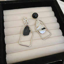 Load image into Gallery viewer, Sculptural Asymmetric Drop Earrings with Abstract Lines (MAC321)