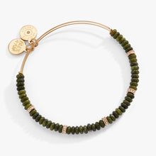 Load image into Gallery viewer, Green Semi-Precious Rondelle Beaded Bangle