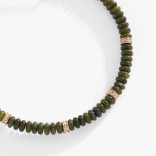 Load image into Gallery viewer, Green Semi-Precious Rondelle Beaded Bangle