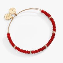 Load image into Gallery viewer, Red Semi-Precious Rondelle Beaded Bangle