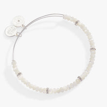 Load image into Gallery viewer, White Semi-Precious Rondelle Beaded Bangle
