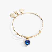 Load image into Gallery viewer, September Birthstone Charm Bangle, Sapphire