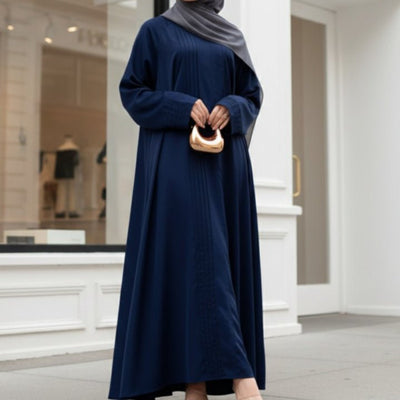Serene Pleated Georgette Abaya Loose Full-Length Modest Style (MA254)