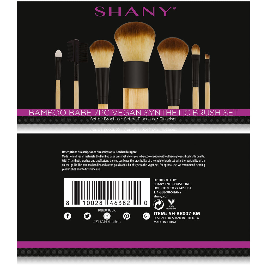 Bamboo Makeup Brush Set With Cotton Pouch