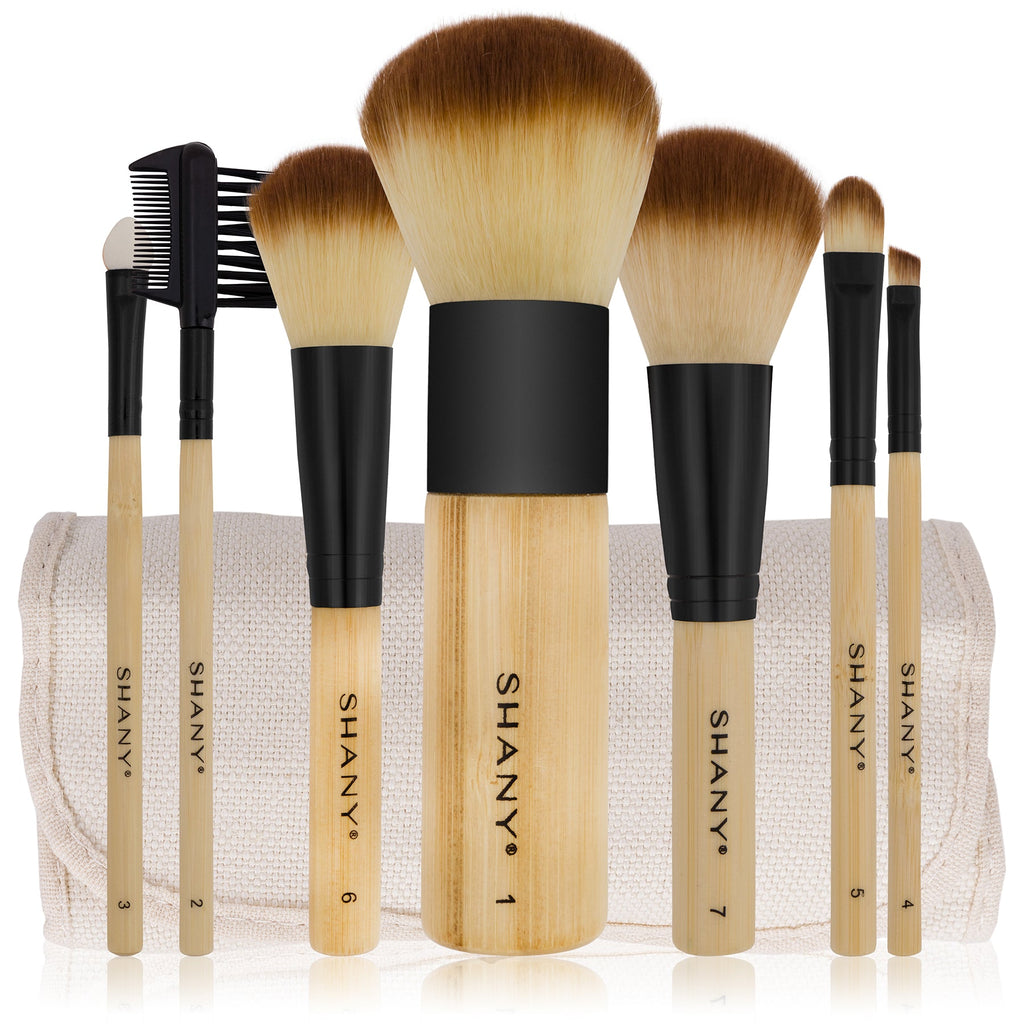 Bamboo Makeup Brush Set With Cotton Pouch