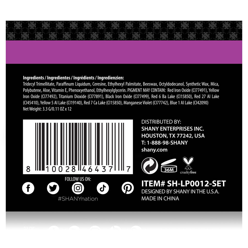SHANY Slick & Shine Premium Lipstick Set - Matte