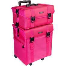 Load image into Gallery viewer, Soft Makeup Artist Rolling Trolley Cosmetic Case with Free Set of Mesh Bag