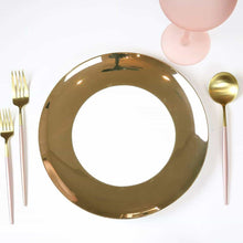 Load image into Gallery viewer, Shiny Wide Gold Rim Dinner Plate-Set of 4