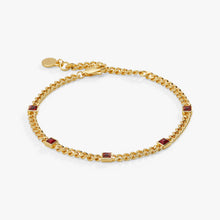 Load image into Gallery viewer, January Birthstone Scarlet Curb Chain Bracelet