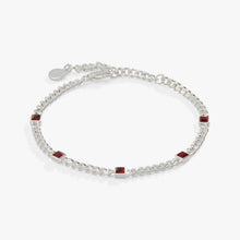 Load image into Gallery viewer, January Birthstone Scarlet Curb Chain Bracelet