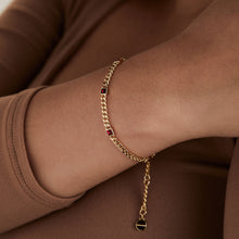 Load image into Gallery viewer, January Birthstone Scarlet Curb Chain Bracelet
