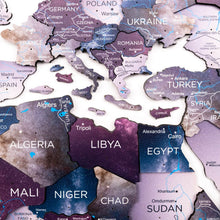 Load image into Gallery viewer, 3D Wooden World Map Sirius