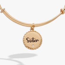 Load image into Gallery viewer, Sister 'Woven Together By Unbreakable Bonds' Charm Bangle
