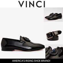 Load image into Gallery viewer, The Pombe Black Patent Leather Dress Slip-on Loafer Men  Shoe