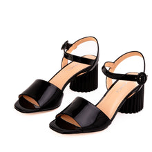 Load image into Gallery viewer, The Bamba Black Patent Leather Women Sandal