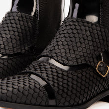 Load image into Gallery viewer, The Orion Black Snakeskin Pattern Leather Double Monk Strap Men Boot