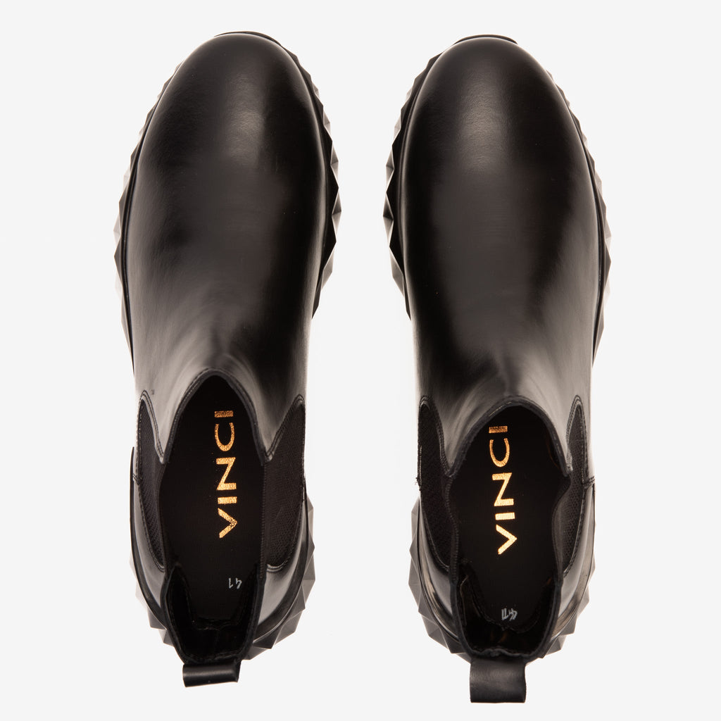 The Apex Black Leather Men Chelsea Boot