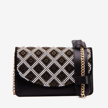 Load image into Gallery viewer, The Nampula Black Glitter Leather Handbag