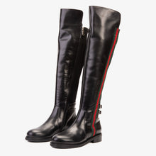 Load image into Gallery viewer, The Manhattan Luxe Black Leather Knee - High Boot