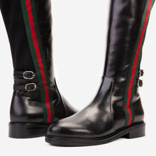 Load image into Gallery viewer, The Manhattan Luxe Black Leather Knee - High Boot