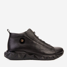 Load image into Gallery viewer, The Vertex Black Leather Men's Sneaker