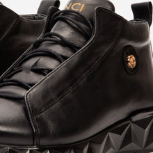Load image into Gallery viewer, The Vertex Black Leather Men's Sneaker