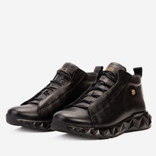 Load image into Gallery viewer, The Vertex Black Leather Men's Sneaker