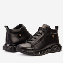 Load image into Gallery viewer, The Vertex Black Leather Men's Sneaker