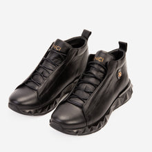 Load image into Gallery viewer, The Vertex Black Leather Men's Sneaker