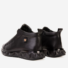 Load image into Gallery viewer, The Vertex Black Leather Men's Sneaker