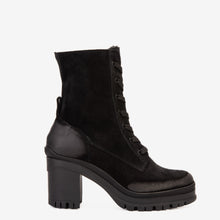 Load image into Gallery viewer, The Elera Black Leather Block Heel Women Boot