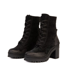 Load image into Gallery viewer, The Elera Black Leather Block Heel Women Boot