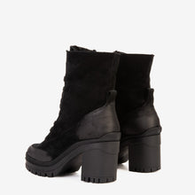 Load image into Gallery viewer, The Elera Black Leather Block Heel Women Boot