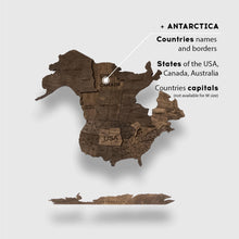 Load image into Gallery viewer, 3D Wooden World Map Dark Walnut (for US only)