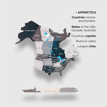 Load image into Gallery viewer, 3D Wooden World Map Nordik (for US only)